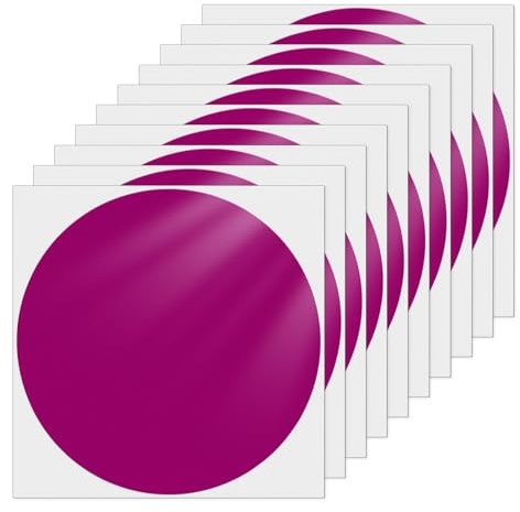 YIKIADA 10 st självhäftande prickar Fuchsia klistermärken 152 mm vinyl vattentäta avtagbara runda klistermärken för kontor skola barn klistermärken 10 st