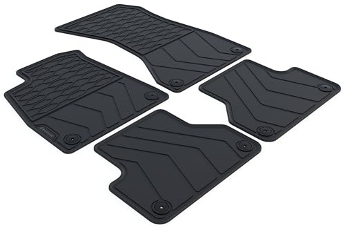 Kovvar Alfombrillas de Coche de Goma adecuadas para Audi A4 B9 2015-2024 Versión: Avant/Sedán/Allroad Quattro | con Sistema de sujeción en Las Alfombrillas traseras