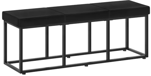 HOOBRO Dining Bench, Dining Room Bench with PU Leather Upholstered Seat, for Kitchen, Living Room, Hallway, Kitchen, Entryway, Bedroom, Black BB46CD01