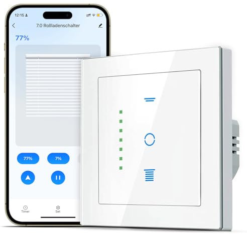 SMARTERCURRY Interruptor de persiana enrollable WiFi, [7 Gen] Temporizador de persiana enrollable para controlar persianas/toldos, compatible con Alexa/Google Assistant, 1 pieza | Blanco