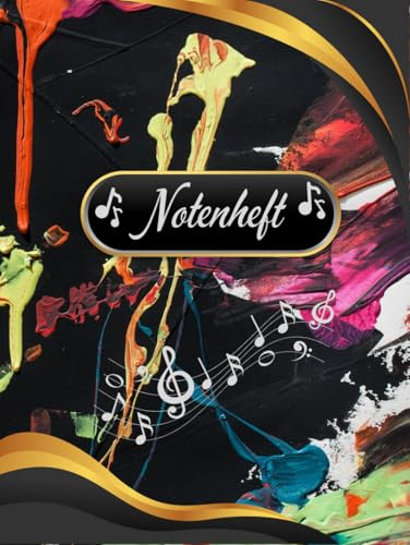 Notenheft Trompete DIN A4 Notenbuch Posaune Musikunterricht Waldhorn Notenlinienheft Große Lineatur Blasinstrumente Anfänger Kornett Querflöte ... Notensysteme Bariton Musiker Fagotte 01A04