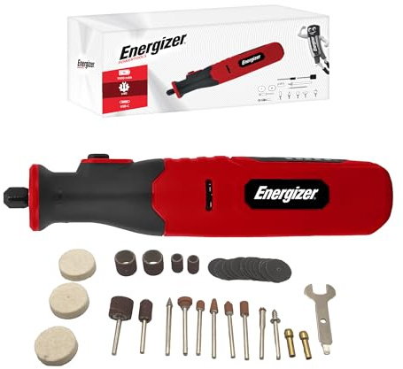 Energizer – Meuleuse de Précision Sans Fil – Batterie 1500mAh USB-C – 5 Vitesses (5000-25000 RPM) – 40 Accessoires – Gravure, Ponçage, Découpe, Polissage – Outil Multifonction Compact & Léger