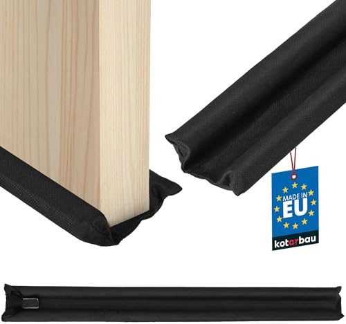KOTARBAU® Paraspifferi Sottoporta - Schiuma Di Polietilene - 95 cm - Nero - Paraspifferi Porta - 30 mm - Antispiffero Anta - Sotto Porta Per Freddo - Doppio Strato - Tagliabile - Isolante