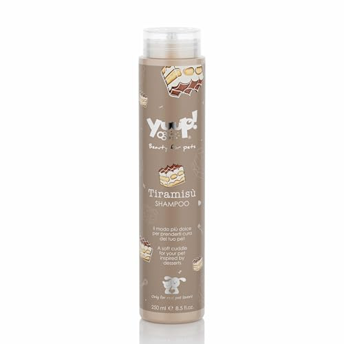 YUUP! Tiramisù 250 ml schampo för hundar och katter, doftande med keratin, vitamin C+E+Panthenol, Ris- och mjölkprotein och honungsextrakt