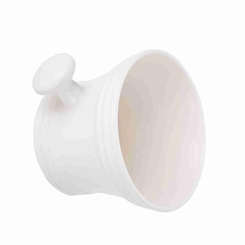 Tazón de Afeitar Tazón de Crema de Espuma Duradero Organizador de Herramientas de Afeitado para Hombres para el Hogar y el Viaje ABS Negro 4.3 para Todo Tipo de Estilos de Habitación (WHITE)