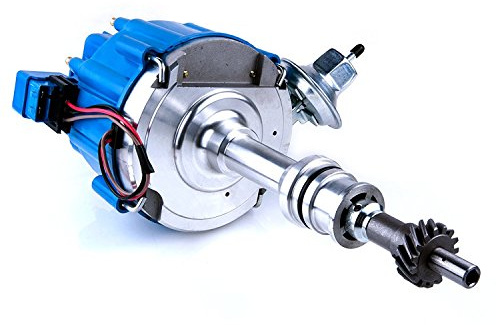 MAS Ignition Distributor w/Cap & Rotor Compatible with Ford 351C 351M 400 460 HEI 65,000 Volt Coil KA-1046013 PE332U JM6506BL 351CBLHEI0 (BLUE)