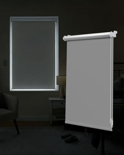 Victoria M. Tenebra Thermorollo Klemmfix Rollo, Verdunkelungsrollo, Hitzeschutz, Sichtschutz, Ohne Bohren, inkl. Montagematerial, 100 x 220 cm, Grau