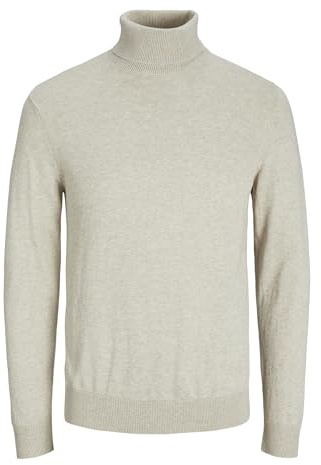 Jack & Jones Jjeemil Knit Roll Neck Noos, Camiseta Cuello Alto Hombre, Marfil (Oatmeal Detail: Melange), XXL