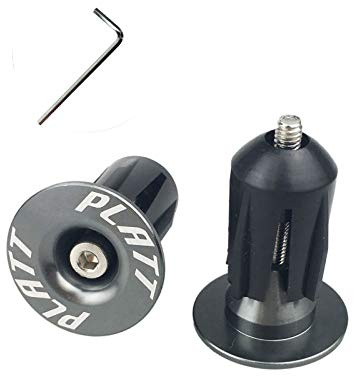 Platt - Tappi terminali per manubrio in alluminio, per mountain bike, bici da strada, BMX, 1 coppia, colore: titanio