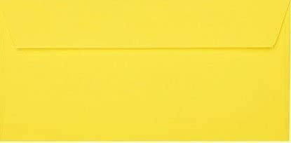 DIN Lang -11 x 22 cm - 25 Brief-Umschläge Gelb - 120 g/m² - die Umschläge sind eingeschweißt - haftklebung - Kuvert ohne Fenster