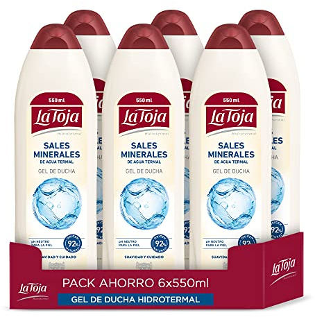 La Toja - Gel de Ducha Hidrotermal - pack de 6 de 550ml (3.300ml) - Relaja, Renueva y Revitaliza Tu Piel - Piel Suave y Cuidada 4050 G