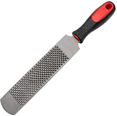 Qlvily 12 Inch Hoof Rasp, Horseshoe File with Rubber Handle, Carbon Steel Farrier File Tool, Suitable for Horse/Goat/Cow/Donkey/Animal Hooves, Strong