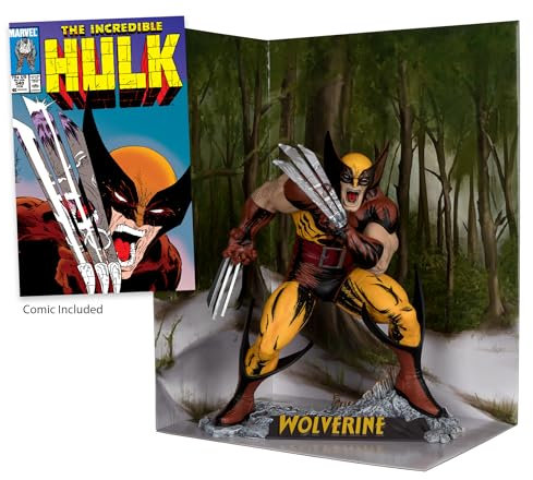 McFarlane Toys - Marvel Wolverine Sammlerstück im Maßstab 1:6 mit Szene (The Incredible Hulk #340)