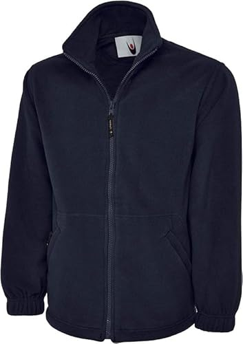 Men’s Full Zip Fleece Jacket – 100% Polyester Micro Fleece, Anti-Pill Finish, Lightweight Warm Jacket with Zipped Pockets, Elastic Cuffs & Adjustable Hem, Work & Casual Wear