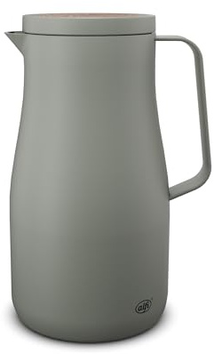 alfi STUDIO TEA Isolierkanne 1,0L matcha green, Thermoskanne aus doppelwandigem Edelstahl, hält 12 Stunden warm, 24 Stunden kalt, Drehverschluss, Öffnung groß, Thermoskanne, BPA-frei