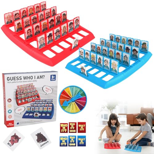 RNPKZ Qui Est Ce Jeux de Societe, Devinez Qui Jeu de Société, Famille Drôle Jeux de Devinettes, Jeu de Devinettes Classique pour 2 Joueurs pour Famille Parents Enfants Jeux Enfants Cadeau (192 cartes)