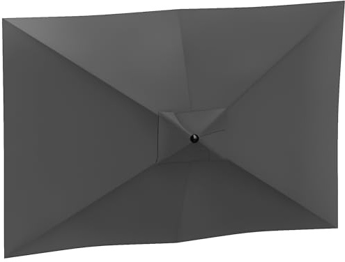 Outsunny Toldo de Recambio de Sombrilla de 3x2 m Toldo de Repuesto para Sombrilla de Patio con Ventilación Superior Protección UV 50+ Cubierta de Repuesto para Parasol para Exteriores Gris Oscuro
