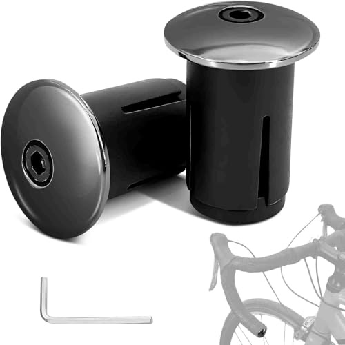 QLK Bouchon Guidon Velo, 2 Pièces Embouts de Guidon de Vélo, d'Embouts de Guidon de Vélo, Bouchon Guidon VTT, Bicycle Handlebar Ends, Embouts de Guidon pour Vélo de Route et VTT (Noir)