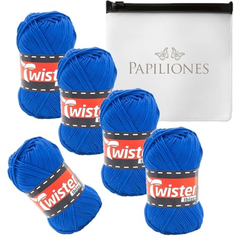 Handstrickgarn Häkelgarn Baumwollgarn Stricken Haekeln Basteln 5x50g Fb.55 royal inkl.Zippbeutel