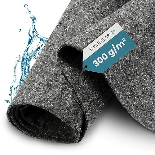 TeichVision - Non-tissé de Protection - pour étang et Bassin - Gris - 300 g/m² - 6 x 2 m