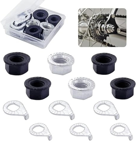 YINARONG Bicycle Axle Nut & Washer Kit, 3-Size for Front & Rear Wheels
