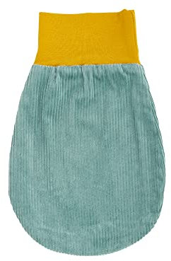 KraftKids Strampelsack Cord Breitcord Mint für den Herbst/Winter aus Musselin Baumwolle und warmen Fleece in zwei Größen erhältlich