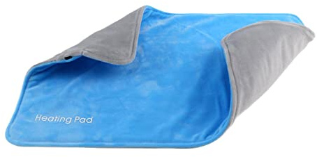 Rubu22a Cuscino riscaldante, 30 x 50 cm, morbido cuscino termico per bambini, con USB, per collo e schiena, portatile, per riscaldamento rapido in pile (blu, A)