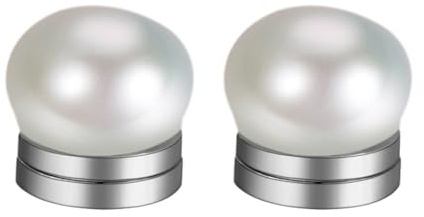 Flongo Orecchini Magnetici con Perle per Donna: Finto Plug Senza Piercing, Orecchini Magnetici con Perle, Clip per Orecchie in Acciaio Inossidabile, Senza Piercing, Bianco, Clip per Orecchie con Perle