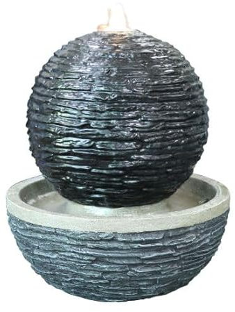 Johnstone Slate Sphere Mains Power Water Feature With Cover