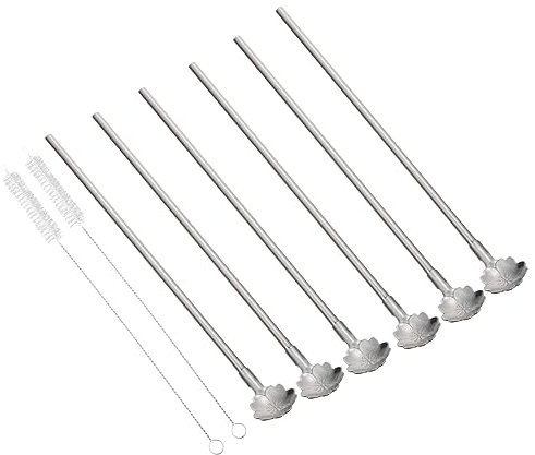 GRADENEVE 8 Pezzi Cucchiaio Di Paglia In Acciaio Inossidabile Cucchiaio Di Paglia Per La Casa Cucchiai Per Mescolare Cucchiaini Da Caffè Cucchiaio In Acciaio Inossidabile Cucchiai Da