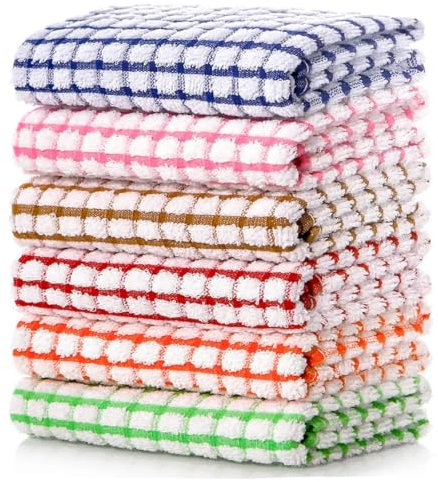 FILUMEX Trapos de Cocina Algodón Rizo 40x60 cm – Pack de 6 Bayetas de Limpieza Multiusos | Paños de Cocina Buenos con Alta Absorción y Durabilidad