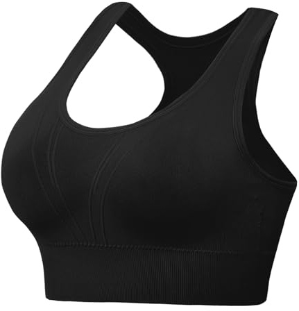 Litherday Sports Bra Women's Push Up Sports Bra Strong Hold Bra Without Underwire Removable Pads Comfort Yoga Crop Tops Vest for Fitness Black