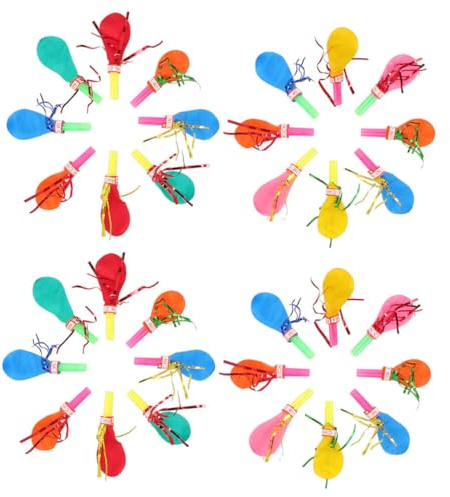 CORHAD Silbatos de Fiesta para 2 Piezas Globos Silbato Multicolor Matracas de Cumpleaños Seguros y Divertidos para Carnaval y Decoraciones de Fiestas Infantiles