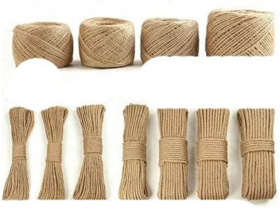 WEDSA 10/50/100/200/300mDrei Vier Stränge Baumwollseil Hand DIY Seil Dicker Reis weiß geflochtenes Seil dekorativ-8mmx10m