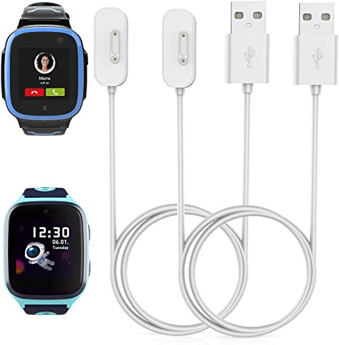 2-Stück Magnetisches Ladekabel Kompatibel mit Xplora X5 / X4, Tragbares USB-Kabel Ersatz Ladegerät Charging Cable für X5 Play /4,Weiß & Weiß