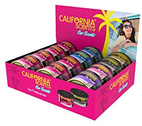 California Scents, Car Air Fresheners Can, Assorted Scents, Pack of 12, Strong Adjustable Long-Lasting Fragrance, Eliminates Odour