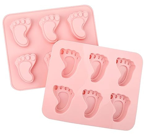 2Pcs Silicone Cake Molds, GLADFRESIT Baby Feet Chocolate Moulds Baking Molds for Making Muffin Jelly Candy Decoration DIY Gift Baby Party Supplies