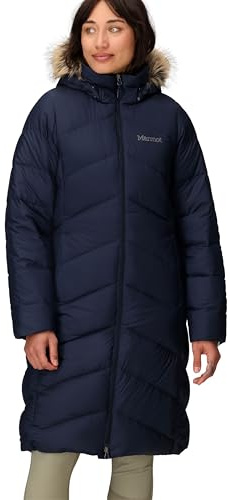 Marmot Women's Montreaux Coat, Warm, Insulated Hooded Winter Coat, Windproof Down Parka, Lightweight Packable Outdoor Jacket, Midnight Navy, M