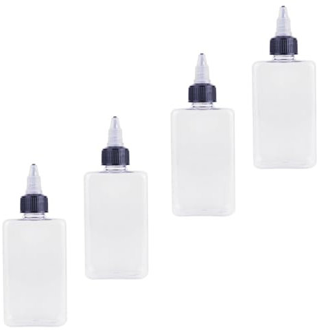 WUMUZAI Lot de 4 petites bouteilles à presser pour huile de camping - 96,4 g - Distributeur de liquide portable avec bouchon à visser - En plastique - Pour le camping, les voyages, la sauce soja et
