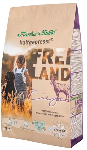 Markus-kvarn friland – frilandsingredienser – för känsliga hundar – 100 % kallpressad – premium hundtorrfoder (5 kg, get)
