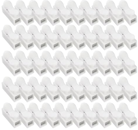 Connettore a molla - Terminali di collegamento rapido, morsetti elettrici | 50 pezzi set, 5A 250 V, terminali di collegamento isolati per illuminazione, elettrodomestici, scatole fiscali, impianti ind