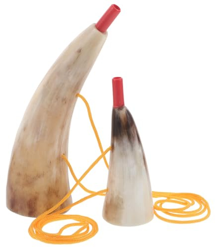 SUPVOX 2 piezas de cuerno vikingo: trompeta de cuerno de buey medieval para Halloween, cosplay y festivales, accesorios de actuación para fiestas piratas y celebraciones.