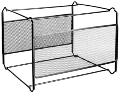 Pruojhw Organizador de archivos colgantes | Soporte de acero inoxidable para papelera de reciclaje A4 - Organizador de escritorio y de almacenamiento para trabajadores de oficina, administración