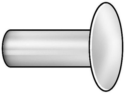 Semi-Tubular Rivet, 3/16x5/8 in, PK100
