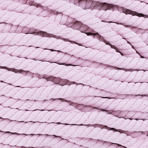 Super Soft 3 Strand Twisted Cotton Rope (Pink, 1/2 Inch x 10 Feet)