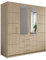 Drehtürenschrank Bado 4D, Kleiderschrank mit Spiegel, Schubladen und Spiegeltüren, Elegantes Schlafzimmer Schrank, Jugendzimmer (Eiche Sonoma/Spiegel)