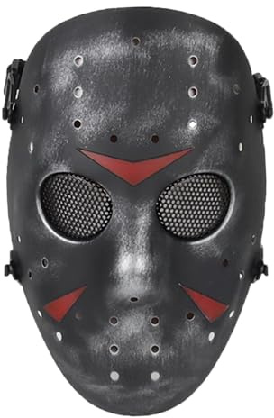 WISEONUS Paintball Mask, Airsoft Mask Full Face Protective Mask Metal Mesh Tactical Mask for Hunting Shooting CS Games Halloween