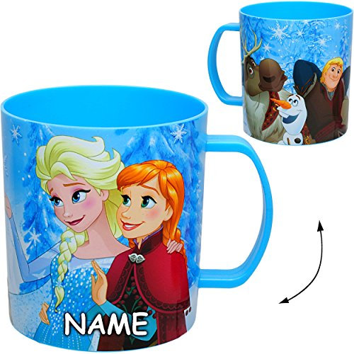 alles-meine.de GmbH Trinkbecher/Henkeltasse - die Eiskönigin - Frozen - inkl. Name - 320 ml - aus Kunststoff Plastik - Trinklerntasse/Trinklernbecher - mit Henkel - Mädch..