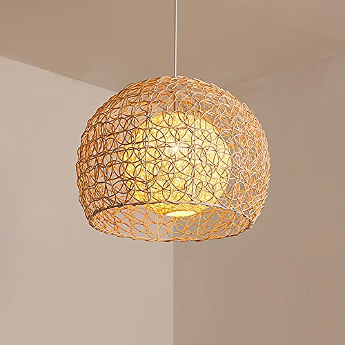 Naiyn Lámpara De Techo Retro Tejida Lámpara Colgante De Estilo Idílico Lámpara Colgante De Ratán Hecha A Mano para Cafetería Luminaria De Suspensión Restaurante Bar Linterna Colgante