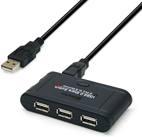WAYTEX 28504 Hub USB 2.0 3 Ports USB-A Auto-alimenté pour 1 PC ou 2 PC - Câble 1,00m fourni